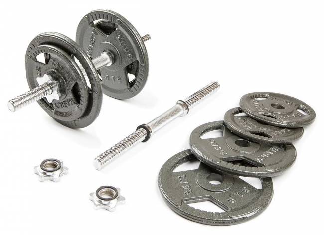 Набор гантелей с железной ручкой "HAMMERTONE", 2х9.5 кг Набор гантелей с железной ручкой "HAMMERTONE", 2х9.5 кг