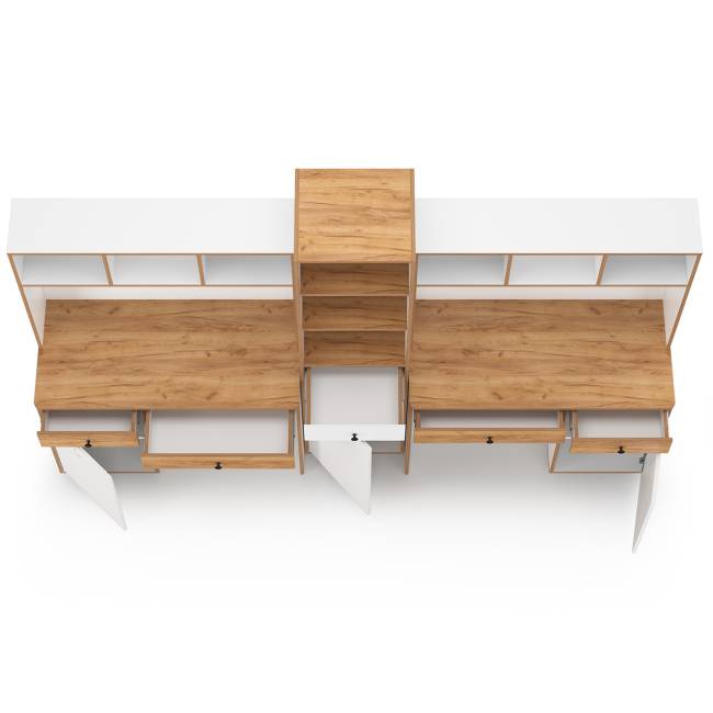 Детская мебельная стенка для двоих детей Вуди цвет белый премиум/дуб крафт золотой Детская мебельная стенка для двоих детей Вуди цвет белый премиум/дуб крафт золотой