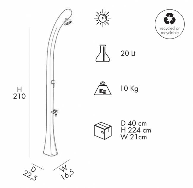 Душ солнечный Happy One F 120 фиолетовый 165х225х2100 мм Душ солнечный Happy One F 120 фиолетовый 165х225х2100 мм