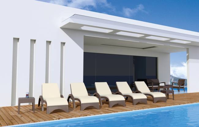 Столик плетеный для шезлонга GT 1009 коричневый 450х450х450 мм