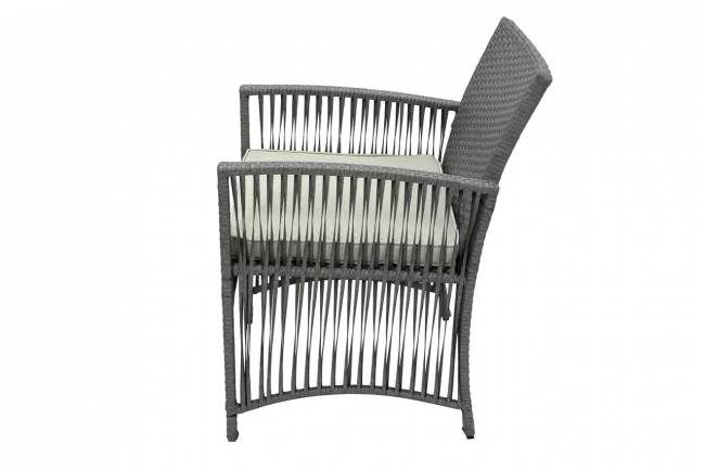 Набор мебели Лондон  (стол+2кресла+диван ротанг серо-бежевый, подушки бежевые)