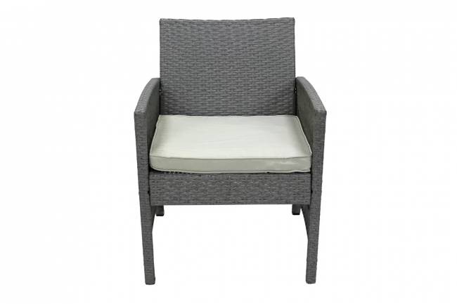 Набор мебели Лондон  (стол+2кресла+диван ротанг серо-бежевый, подушки бежевые)