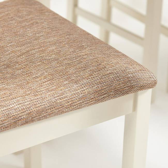 Обеденный комплект Хадсон (стол + 4 стула)/ Hudson Dining Set дерево гевея/мдф, стол: 110х70х75см / стул: 44х42х89см, ivory white (слоновая кость), ткань кор.-зол ivory white (слоновая кость) дерево гевея/мдф