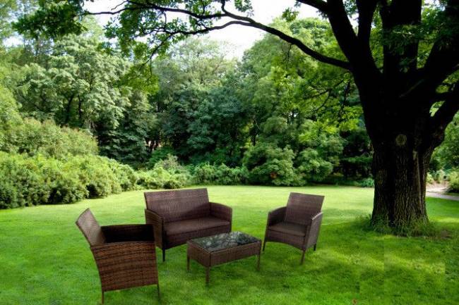 Кофейный комплект из искуственного ротанга "San Marino" коричневый Кофейный комплект из искуственного ротанга "San Marino" коричневый