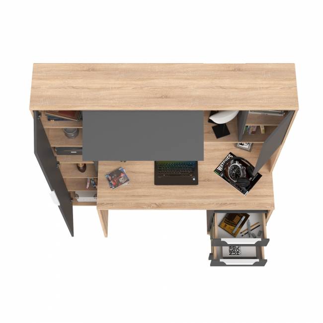 Компьютерный стол Комфорт 12.95N цвет дуб сонома/тёмно-серый Компьютерный стол Комфорт 12.95N цвет дуб сонома/тёмно-серый
