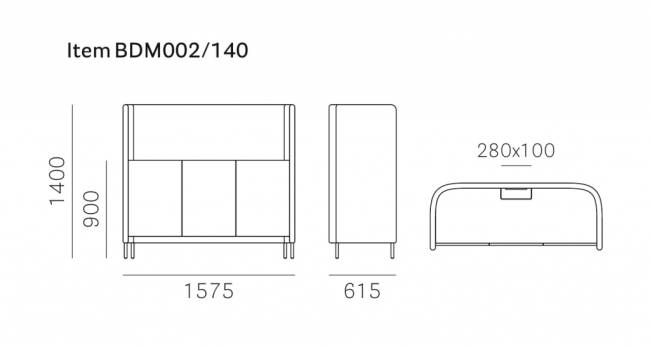 Комод с перегородкой Buddy Hub Sideboard 1575х615х1400 мм Комод с перегородкой Buddy Hub Sideboard 1575х615х1400 мм