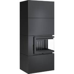 Каминокомплект SIMPLE Box черный с топкой BS, правый угол