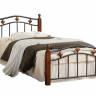 Кровать AT-126 дерево гевея/металл, 90*200 см (Single bed), красный дуб/черный красный дуб/черный дерево гевея/металл