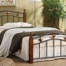 Кровать AT-126 дерево гевея/металл, 90*200 см (Single bed), красный дуб/черный красный дуб/черный дерево гевея/металл