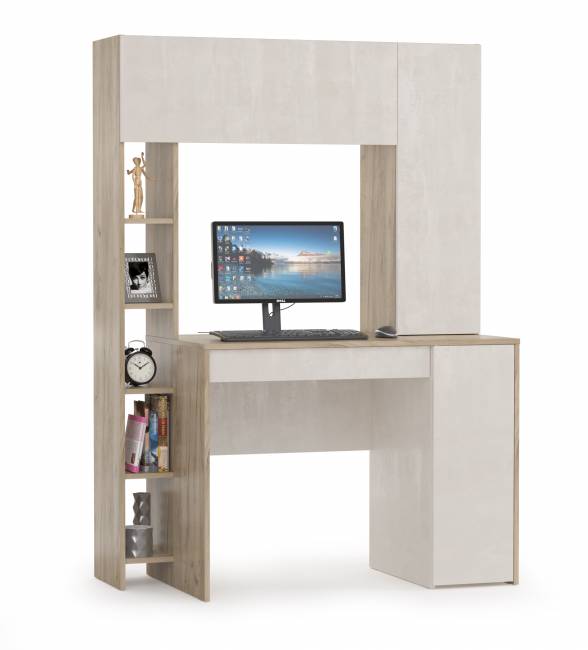 Стол компьютерный Комфорт 12.71 цвет дуб крафт серый/шёлковый камень Стол компьютерный Комфорт 12.71 цвет дуб крафт серый/шёлковый камень