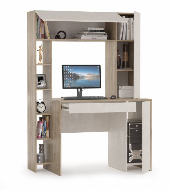 Стол компьютерный Комфорт 12.71 цвет дуб крафт серый/шёлковый камень Стол компьютерный Комфорт 12.71 цвет дуб крафт серый/шёлковый камень