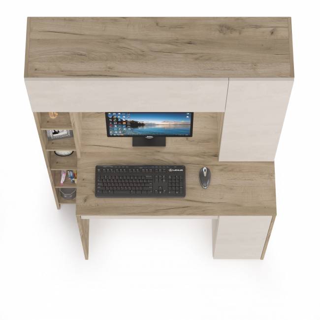 Стол компьютерный Комфорт 12.71 цвет дуб крафт серый/шёлковый камень Стол компьютерный Комфорт 12.71 цвет дуб крафт серый/шёлковый камень
