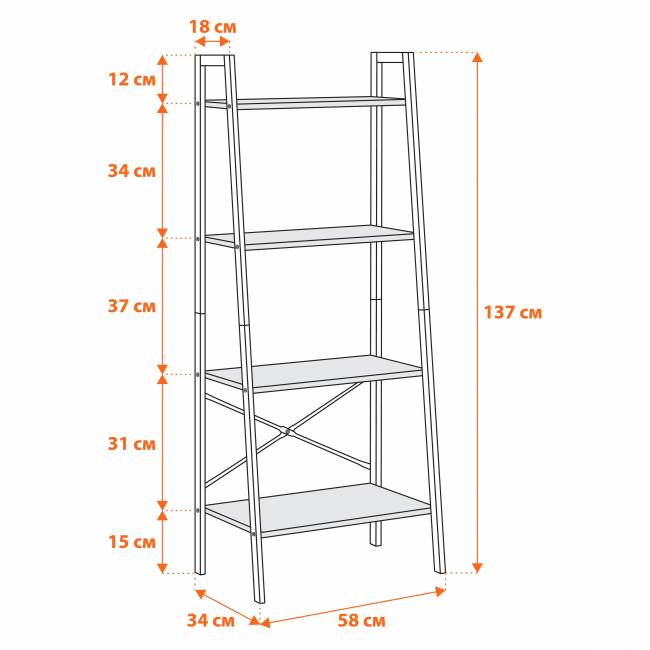 Стеллаж WS-02 burnt burnt