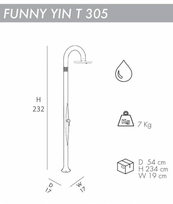 Душ уличный Funny Yin T 305 белый 170х170х2320 мм Душ уличный Funny Yin T 305 белый 170х170х2320 мм