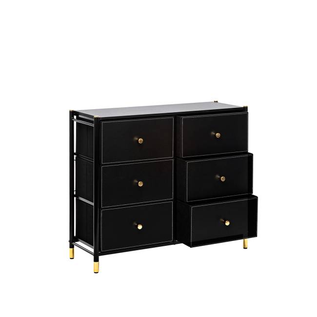 Комод Leset Хайди 6 ящиков Чёрный Чёрный