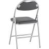 Стул складной Hagen экокожа серый каркас металлик