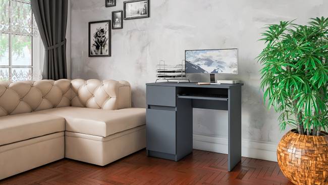 Стол компьютерный Мори МС-1 левый цвет графит Стол компьютерный Мори МС-1 левый цвет графит