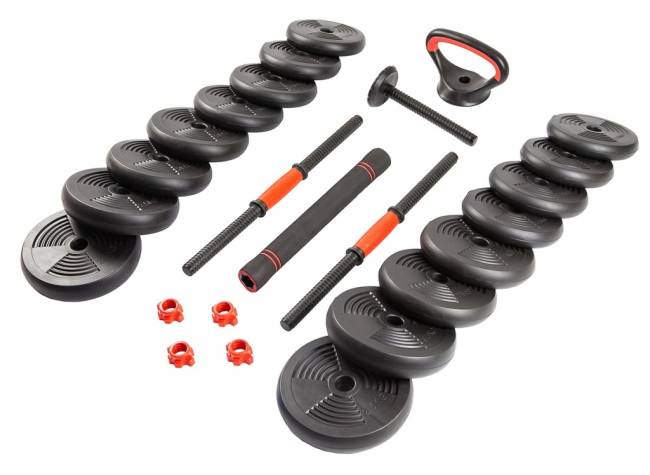 Набор гантелей со штангой и гирями 6 в 1 AMETIST 30 кг Набор гантелей со штангой и гирями 6 в 1 AMETIST 30 кг