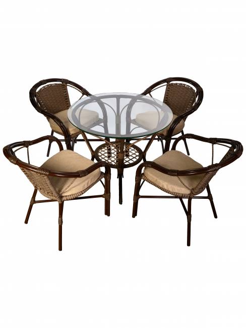 Стол Bali (Бали) из искусственного ротанга, орех