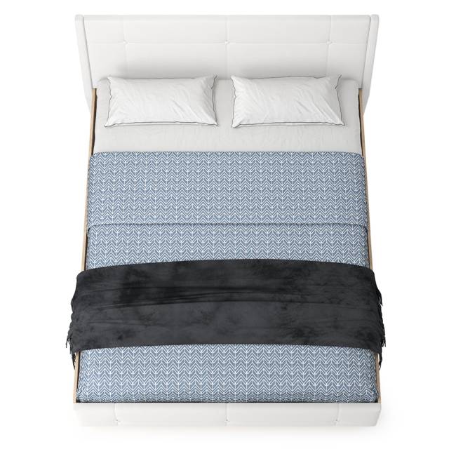 Кровать Муссон 11.28 цвет дуб эндгрейн элегантный/искусственная кожа белая Кровать Муссон 11.28 цвет дуб эндгрейн элегантный/искусственная кожа белая