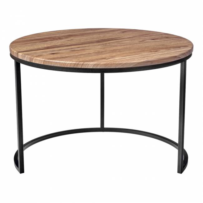 Набор кофейных столиков Tango орех и серый мрамор с чёрными ножками, 2шт