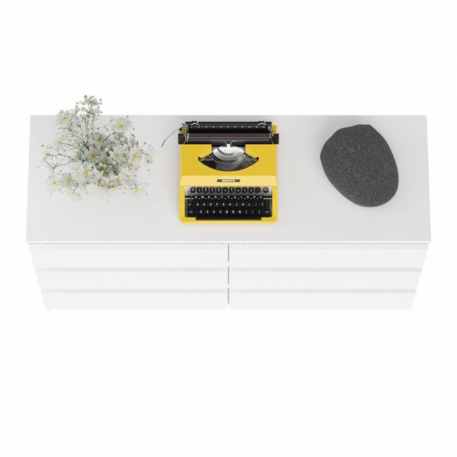 Широкий комод шесть ящиков Мори МК1200.6 цвет белый Широкий комод шесть ящиков Мори МК1200.6 цвет белый