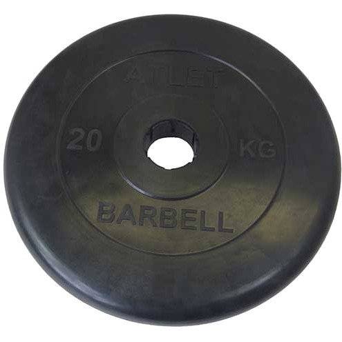 Диск обрезиненный черный MB ATLET d-51 20 кг
