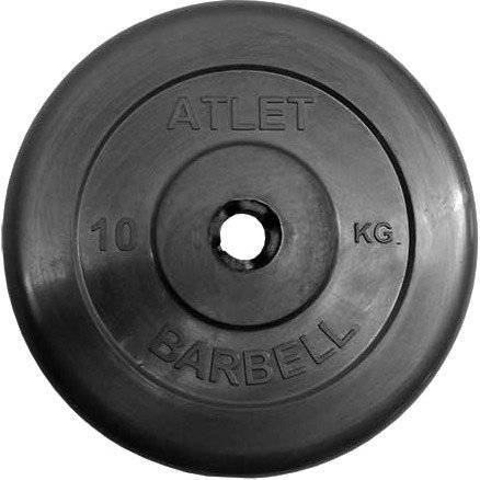 Диск обрезиненный черный MB ATLET d-31 10 кг