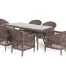 "Амароне" обеденная группа из искусственного ротанга на 6 персон, цвет коричневый "Амароне" обеденная группа из искусственного ротанга на 6 персон, цвет коричневый