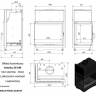 Топка с водяным контуром AMELIA/PW/BL/24/BS/W, Г-образное стекло слева, змеевик