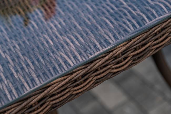 "Гляссе" обеденная группа из искусственного ротанга, цвет коричневый "Гляссе" обеденная группа из искусственного ротанга, цвет коричневый