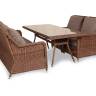 "Гляссе" обеденная группа из искусственного ротанга, цвет коричневый "Гляссе" обеденная группа из искусственного ротанга, цвет коричневый