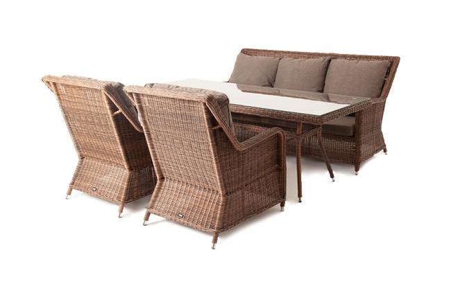 "Гляссе" обеденная группа из искусственного ротанга, цвет коричневый "Гляссе" обеденная группа из искусственного ротанга, цвет коричневый