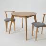 Стол Сканди К 100 натур со стульями Франк натур рогожка серый