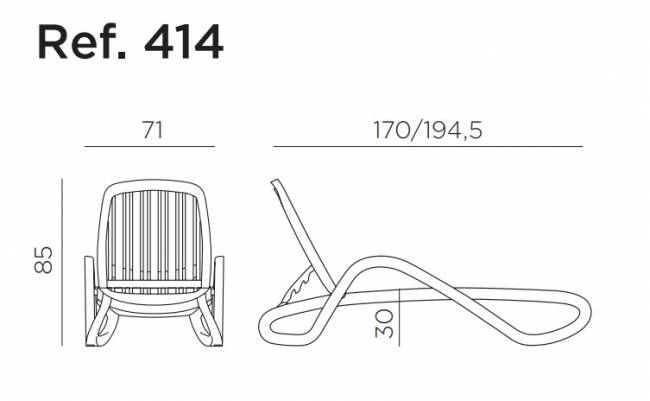 Шезлонг-лежак пластиковый Eden тортора 1700-1945х710х850 мм Шезлонг-лежак пластиковый Eden тортора 1700-1945х710х850 мм