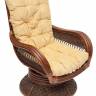 Кресло-качалка "ANDREA Relax Medium" /с подушкой/ 74х82х100 см, Pecan Washed (античн. орех), Ткань рубчик, цвет кремовый