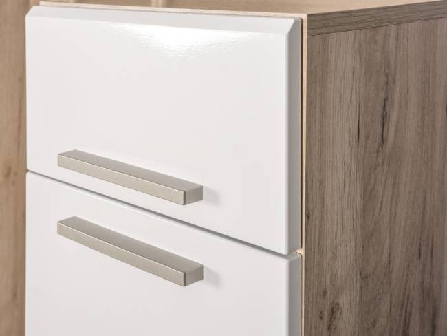 Прихожая Лайн 10.16 цвет дуб крафт серый/фасады МДФ белый глянец Прихожая Лайн 10.16 цвет дуб крафт серый/фасады МДФ белый глянец