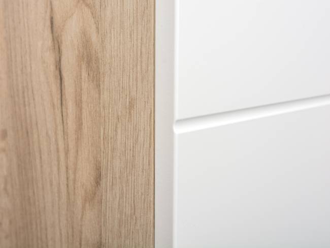 Прихожая Лайн 10.16 цвет дуб крафт серый/фасады МДФ белый глянец Прихожая Лайн 10.16 цвет дуб крафт серый/фасады МДФ белый глянец