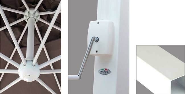 Зонт профессиональный 3х3 м Pompei Braccio белый, слоновая кость 3000х3000 мм Зонт профессиональный 3х3 м Pompei Braccio белый, слоновая кость 3000х3000 мм