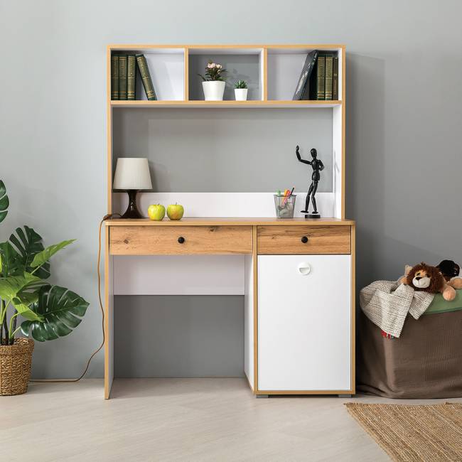 Надстройка на стол Вуди 13.161 цвет белый премиум/дуб крафт золотой Надстройка на стол Вуди 13.161 цвет белый премиум/дуб крафт золотой