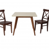 Стол Сканди М 90 орех/слоновая кость со стульями Ингольф орех