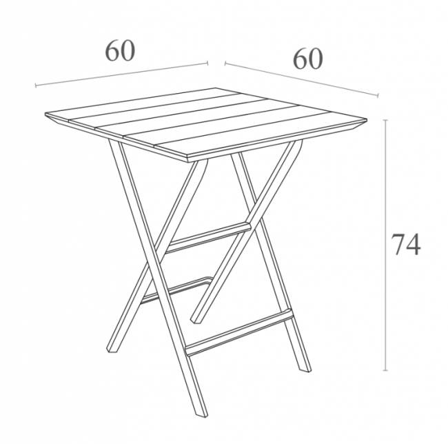 Стол пластиковый складной Helen Folding Table 60 опаловый зеленый 600х600х740 мм Стол пластиковый складной Helen Folding Table 60 опаловый зеленый 600х600х740 мм