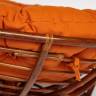 Кресло PAPASAN/ПАПАСАН 23/01 W  /с подушкой/ диаметр подушки 122 см, 115х101х104 см, Pecan (орех), ткань Оранжевый, С 23 Pecan (орех)