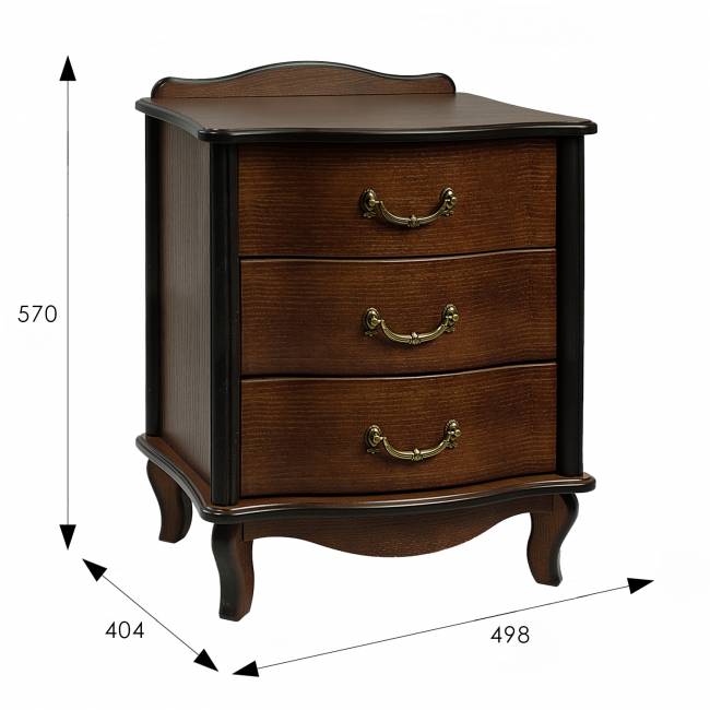 Тумбочка Джульетта 3 ящ. орех Л