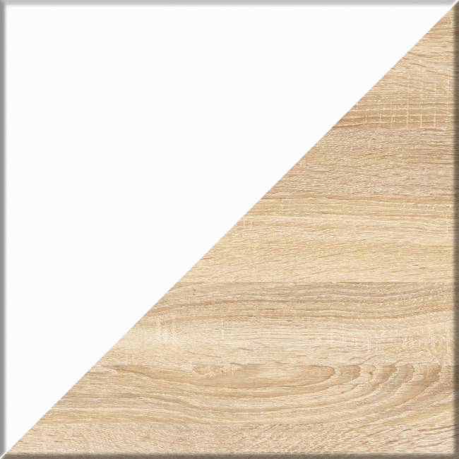 Большой комод на 6-ть ящиков Мори с компьютерным столом МС-1 левый и полка открытая на 900 цвет дуб сонома/белый