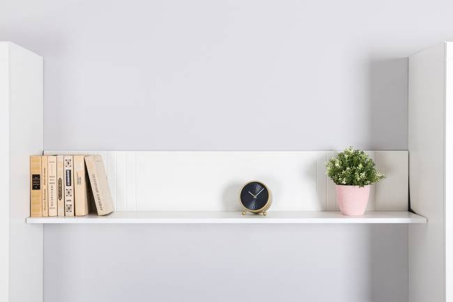 Две навесных полки с ТВ-тумбами и сервантом Валенсия цвет белый шагрень