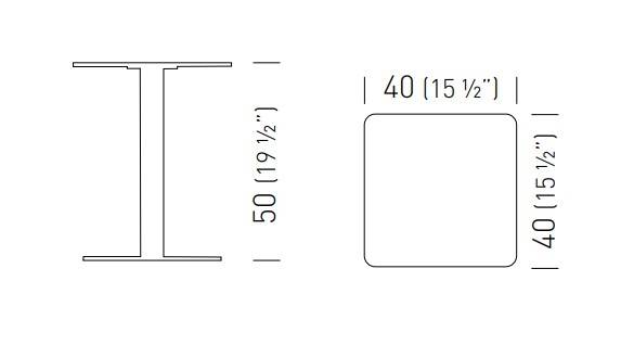Cтолик приставной Kicki 400х400х500 мм